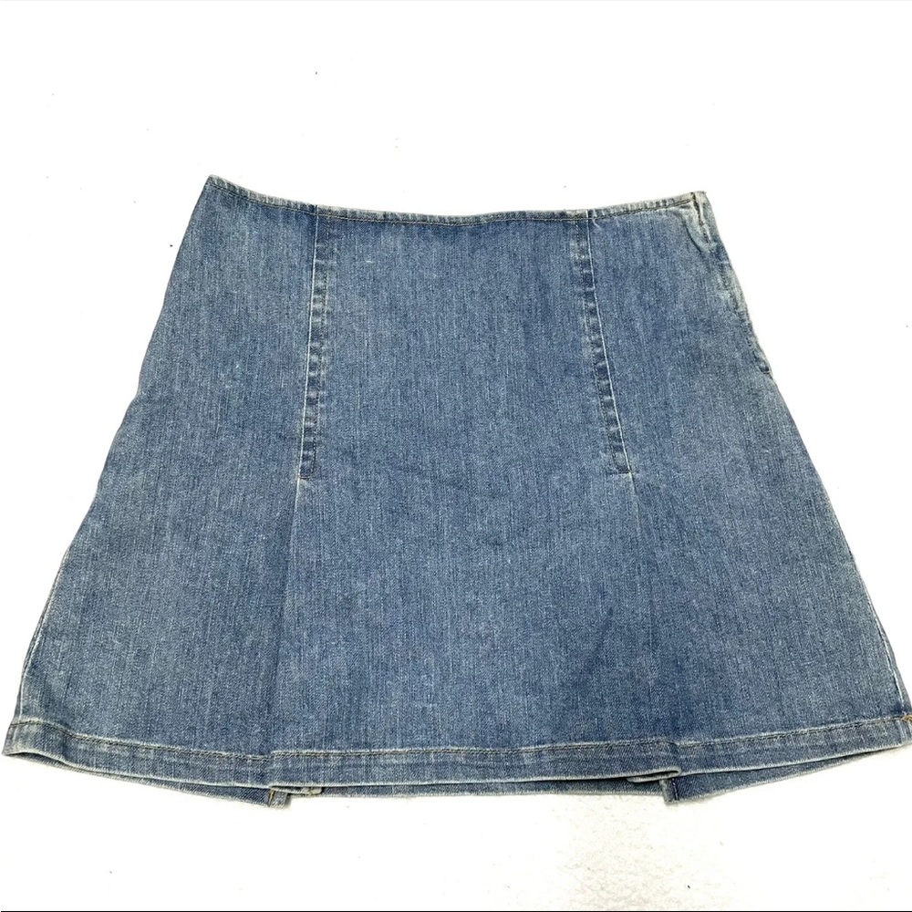 Theory Distressed Denim A Line Mimi Skirt